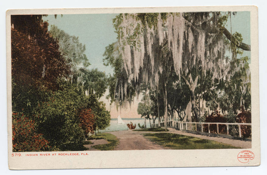 The Indian River at Rockledge, Florida, looking east toward the barrier islands.